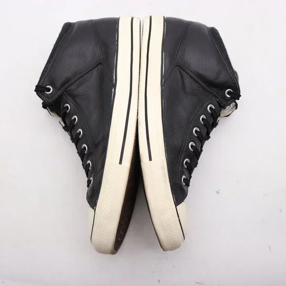 Converse High Street Mid Men's Size 13 Black Leather Casual Athletic Sneakers - Picture 8 of 9